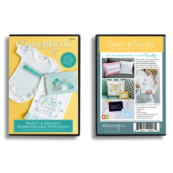 Kimberbell Sweet ＆ Snarky: Kimberblank Appliques Machine Embroidery CD-KD595, Includes: Directions, 6 Designs in 3 Sizes with A Variety of Techniques Sweet \u0026 Snarky: Kimberblank Appliques