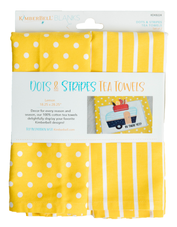 Dots & Stripes Tea Towel, Lemon