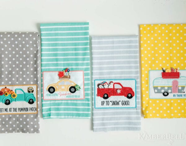 Dots & Stripes Tea Towel, Lemon - Image 3