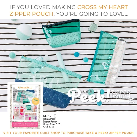Cross My Heart Zipper Pouch | Kimberbell