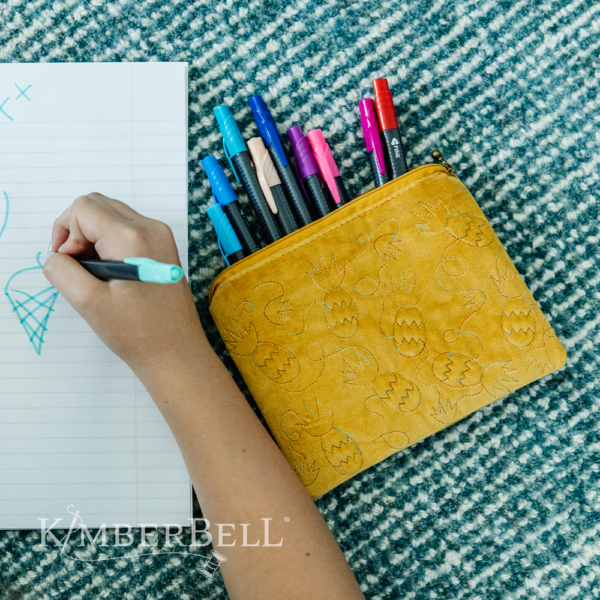 Trapunto Pineapple Zipper Pouch - Image 4