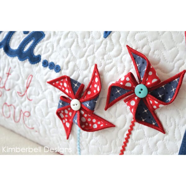 America, land that I love! bench Pillow (pin wheels)