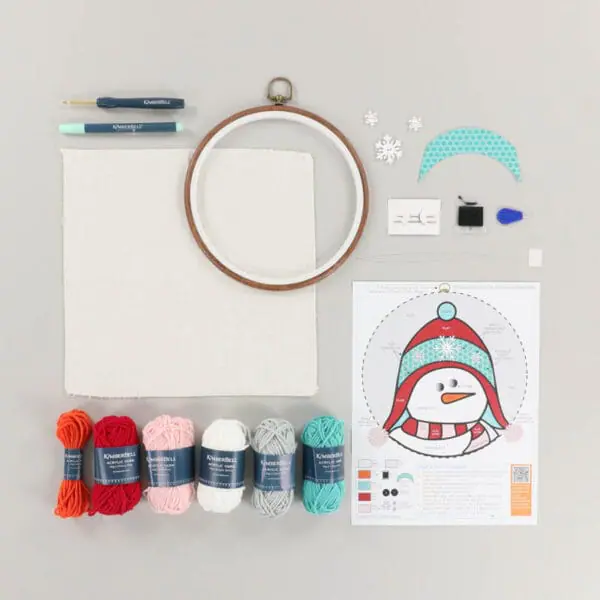 帽子 MURRAL Snow cover needle punch hat Girl in Hat Embroidery Punch Needle Kit Beginner, DIY Punch