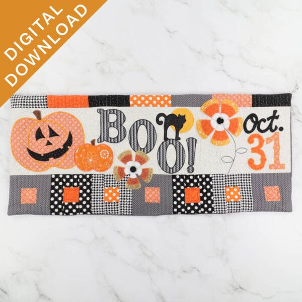 Halloween Boo Bench Pillow (Digital Download)