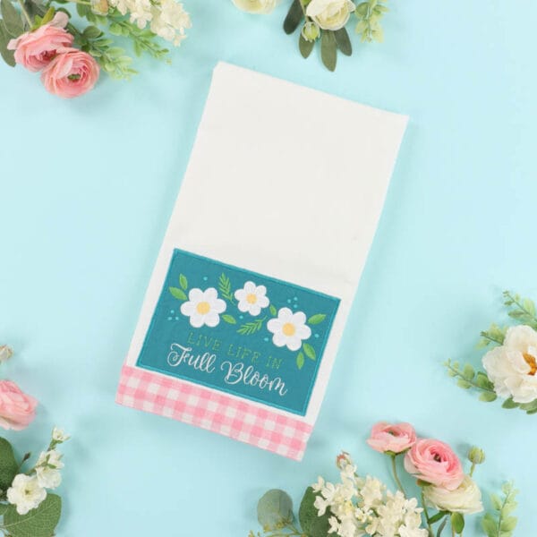 Tea Towels, Gingham Trim (Pink & Green) - Image 3