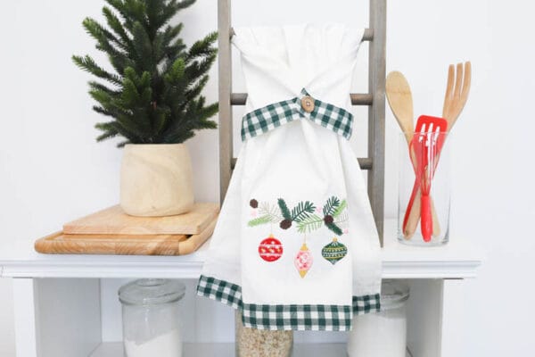 Tea Towels, Gingham Trim (Pink & Green) - Image 4