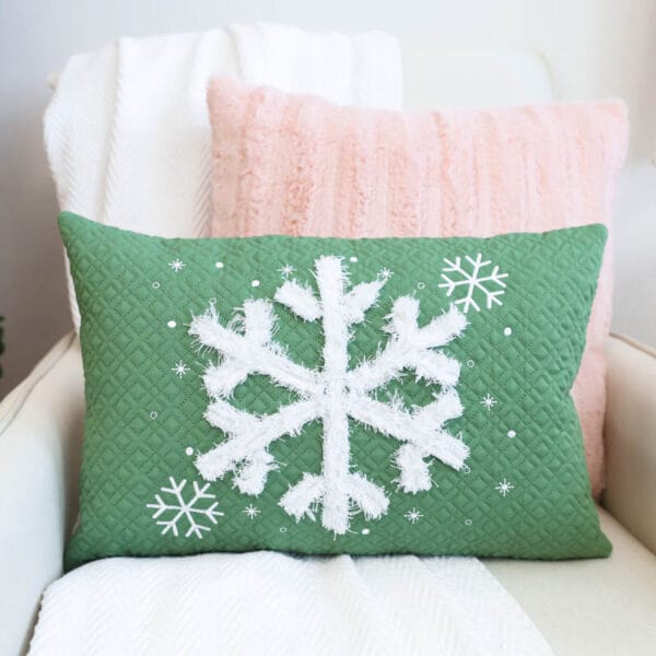 Green Quilted Pillow Cover Blank - Image 2