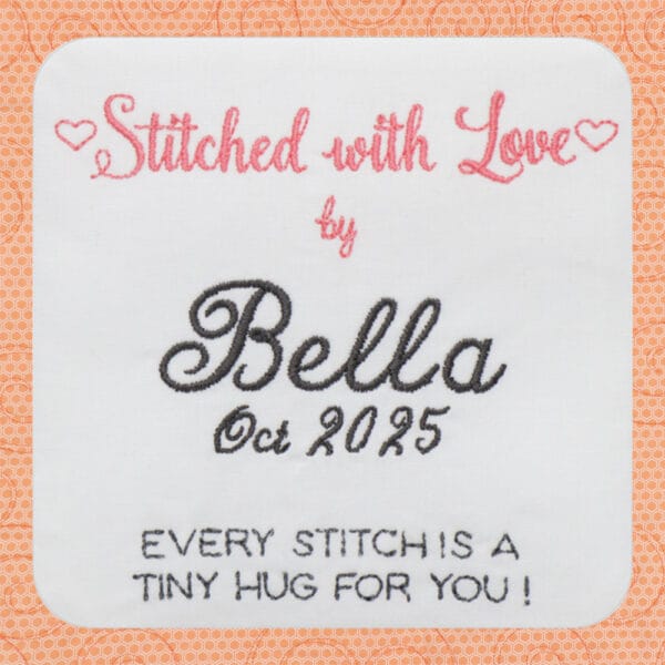 Tiny Hugs Quilt Label
