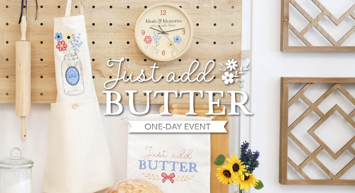 Image of Just Add Butter event projects: clock, cinch sack, and apron